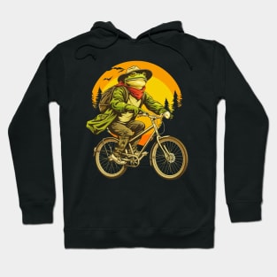 Funny Frog On A Bike Hoodie